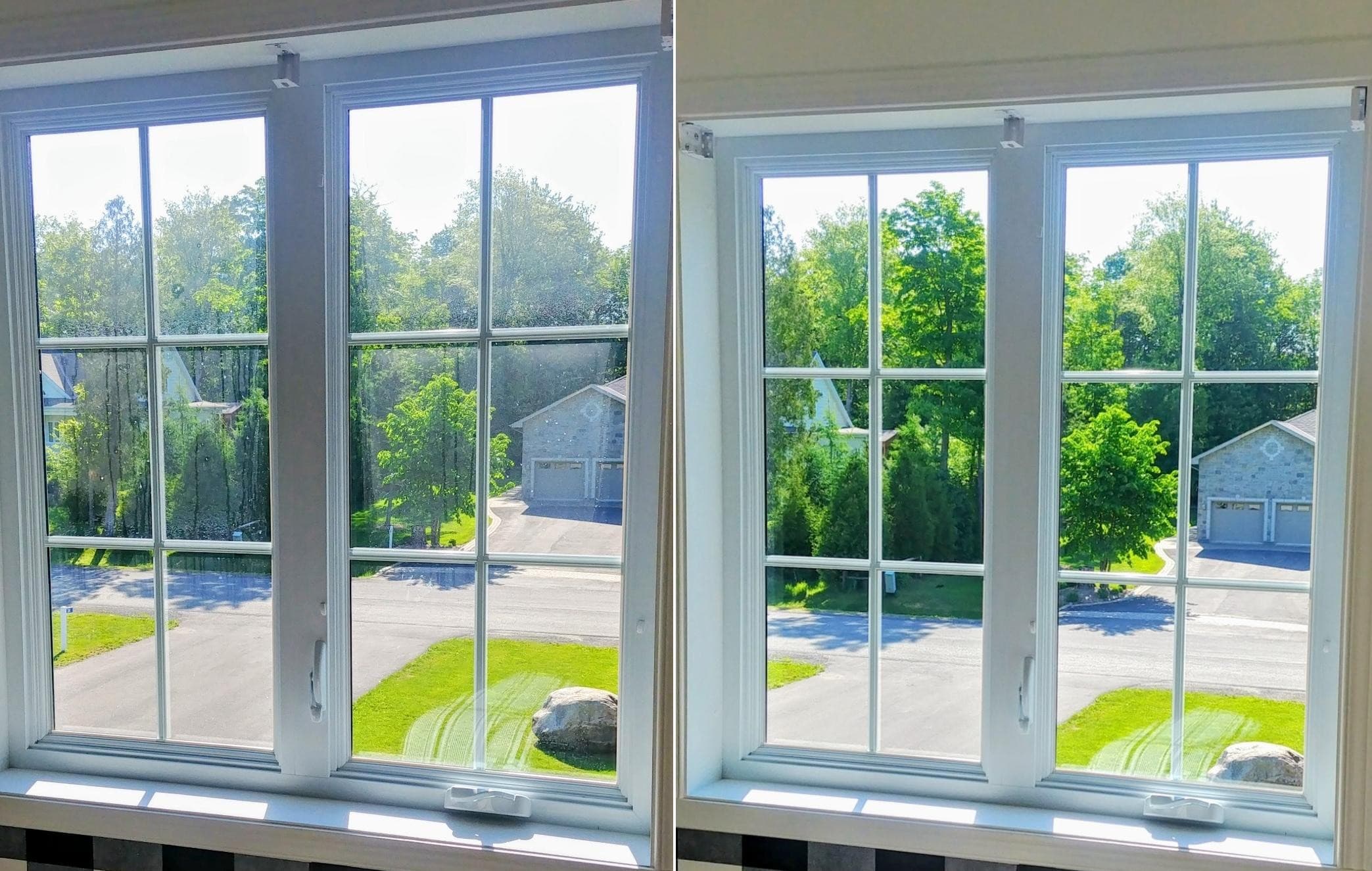 MrBen technician washing exterior windows on a residential home